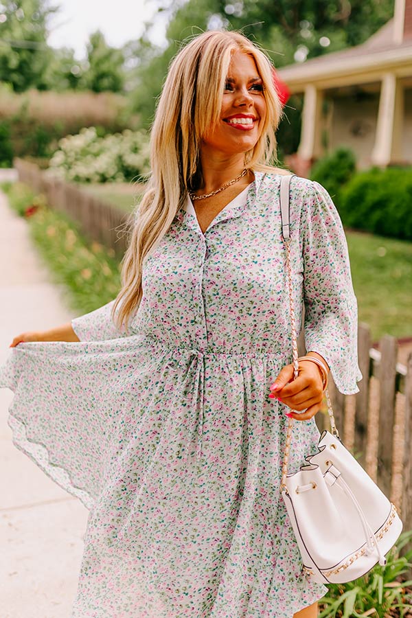 Headed Down Memory Lane Dress In Mint Curves - Image 7