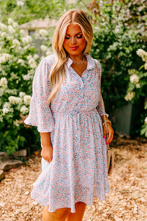 Headed Down Memory Lane Dress In Sky Blue Curves - Image 5