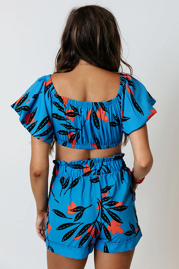 Heart Of Hawaii Crop Top In Ocean Blue - Image 9