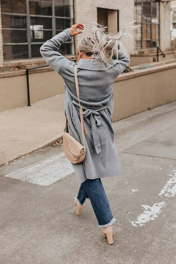 Hiding Out Light Weight Coat In Grey - Image 6