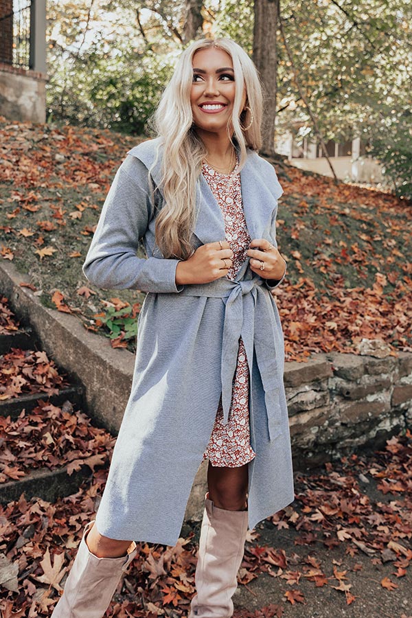Hiding Out Light Weight Coat In Grey - Image 9