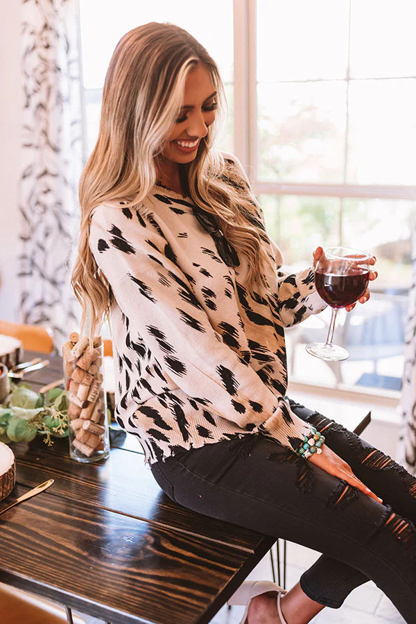 Honey Love Leopard Distressed Sweater - Image 4