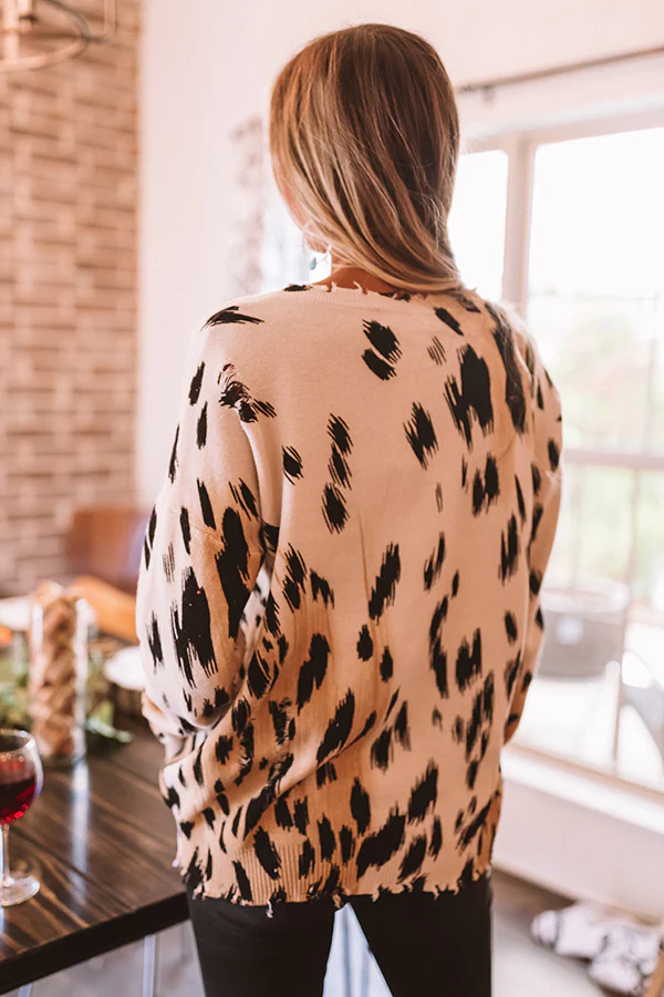 Honey Love Leopard Distressed Sweater - Image 5