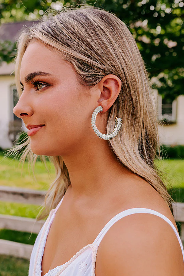 Humming Sweetly Hoop Earrings In Pear