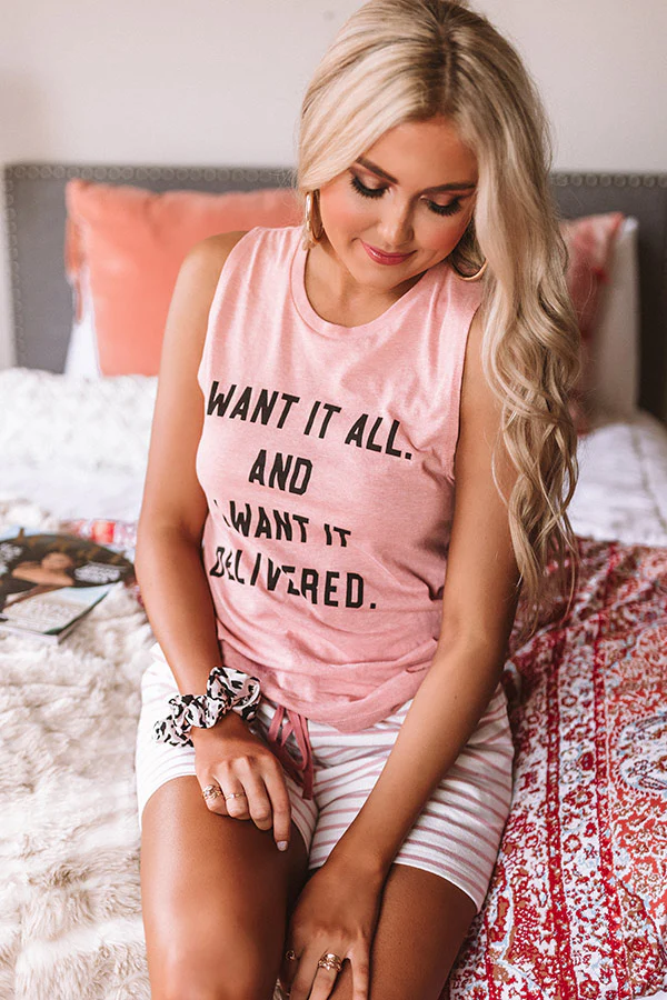 I Want It All Shift Tank in Pink - Image 3
