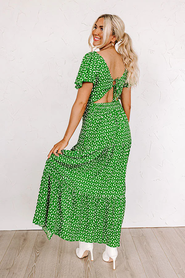 Iconic Crush Cut Out Maxi In Green - Image 3