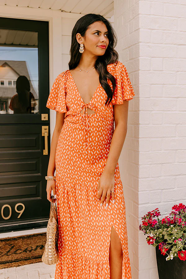 Iconic Crush Cut Out Maxi In Orange - Image 2