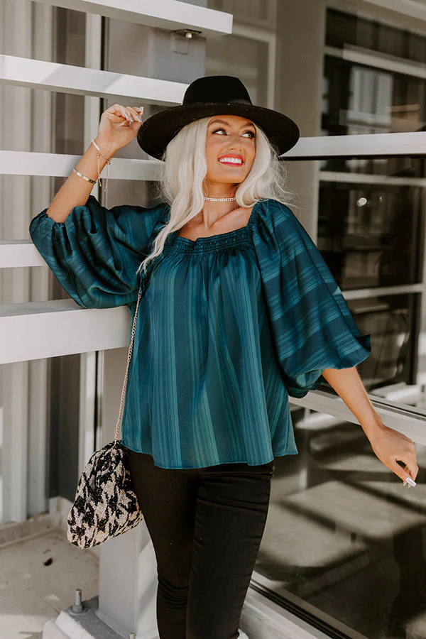 Ideal Day Shift Top In Teal - Image 4
