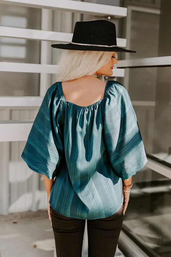 Ideal Day Shift Top In Teal - Image 7