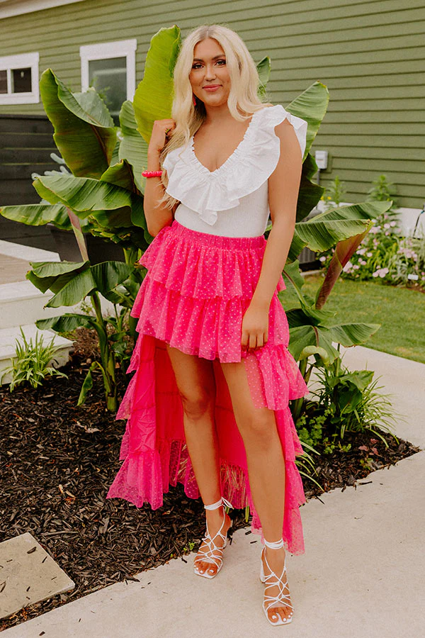 20-19 Ideally Yours Tulle High-Low Skirt In Pink - Image 6
