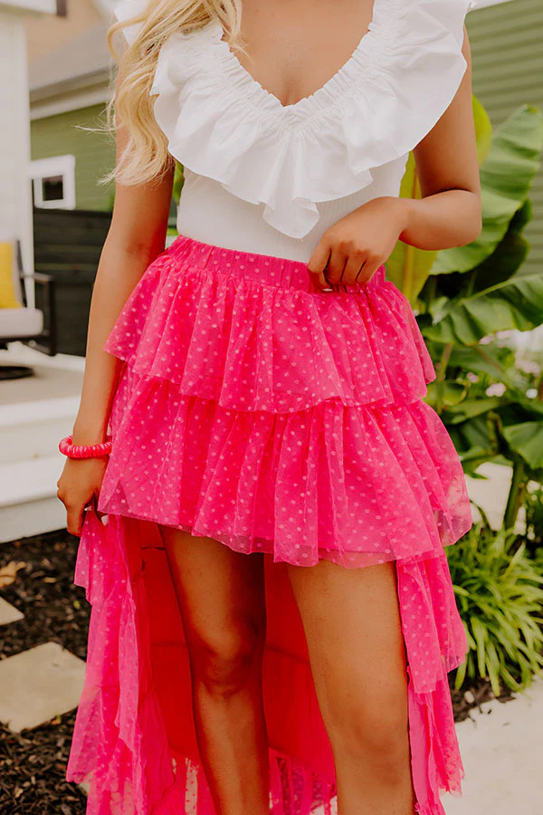 20-19 Ideally Yours Tulle High-Low Skirt In Pink - Image 7
