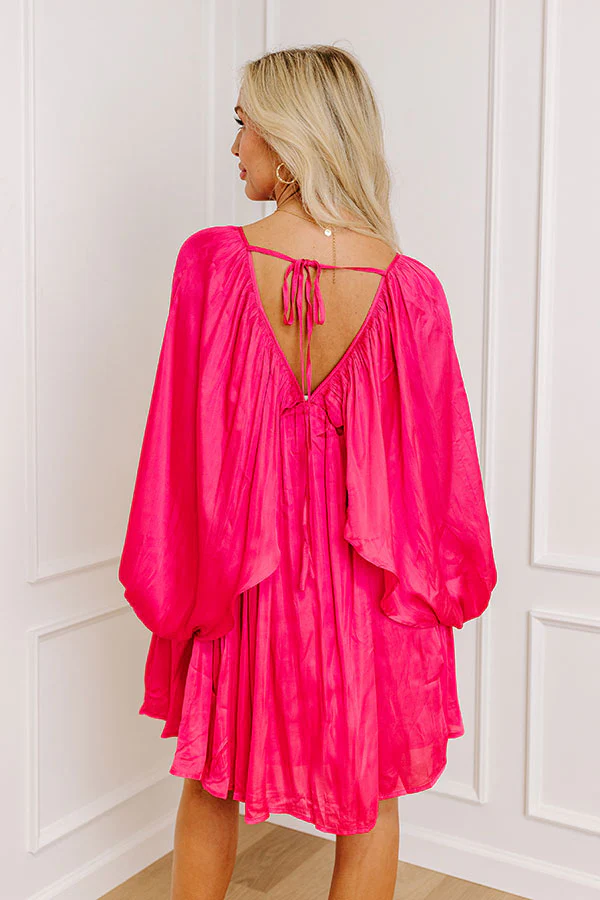 Impeccably Dressed Satin Dress In Pink - Image 4