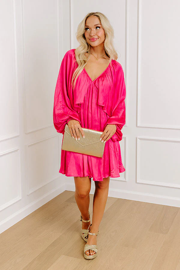 Impeccably Dressed Satin Dress In Pink - Image 5