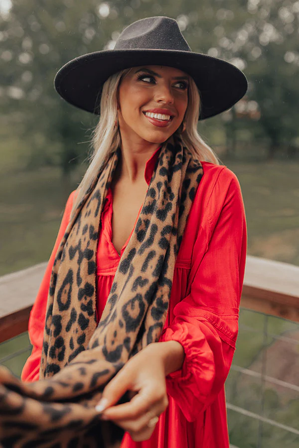Infinitely Cozy Leopard Scarf in Camel - Image 3