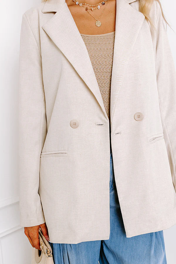 Insta Famous Blazer In Light Beige - Image 3