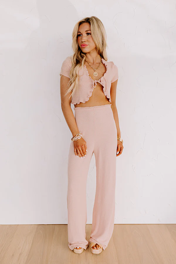 Isla High Waist Pants in Blush