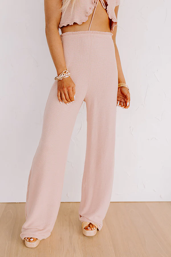 Isla High Waist Pants in Blush - Image 3