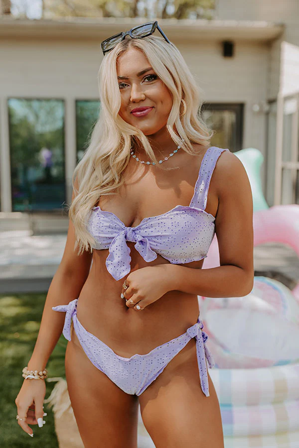 Island Divine Eyelet Bikini Top in Lavender - Image 2