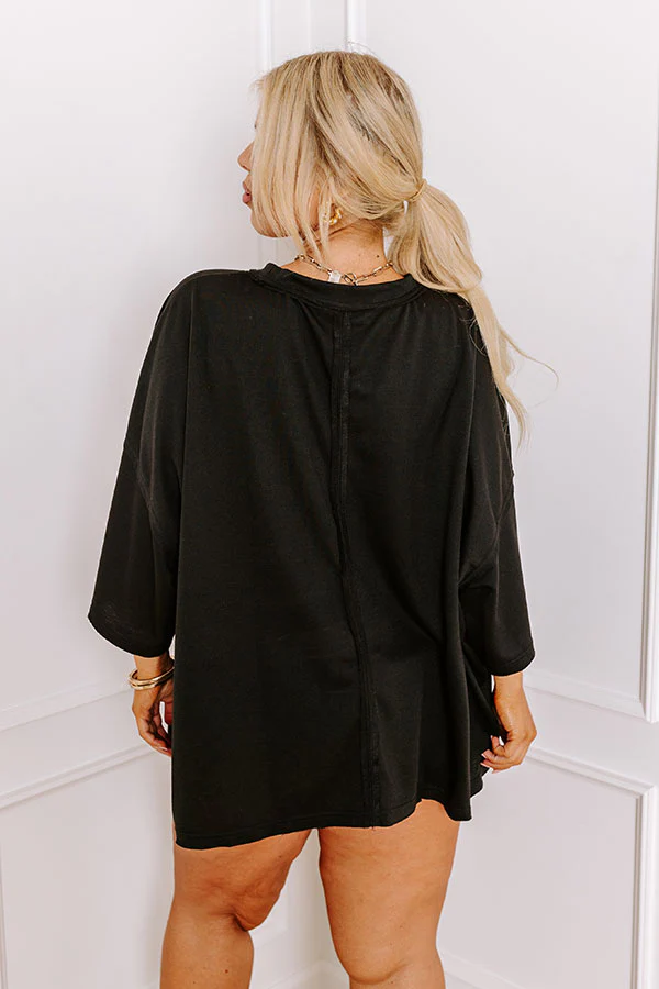 It's a Touch Down Sequin Oversized Tee in Black Curves - Image 9