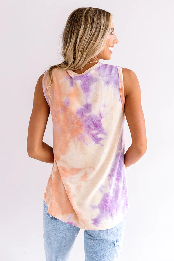 It's All Good Distressed Tie Dye Top In Orange - Image 6