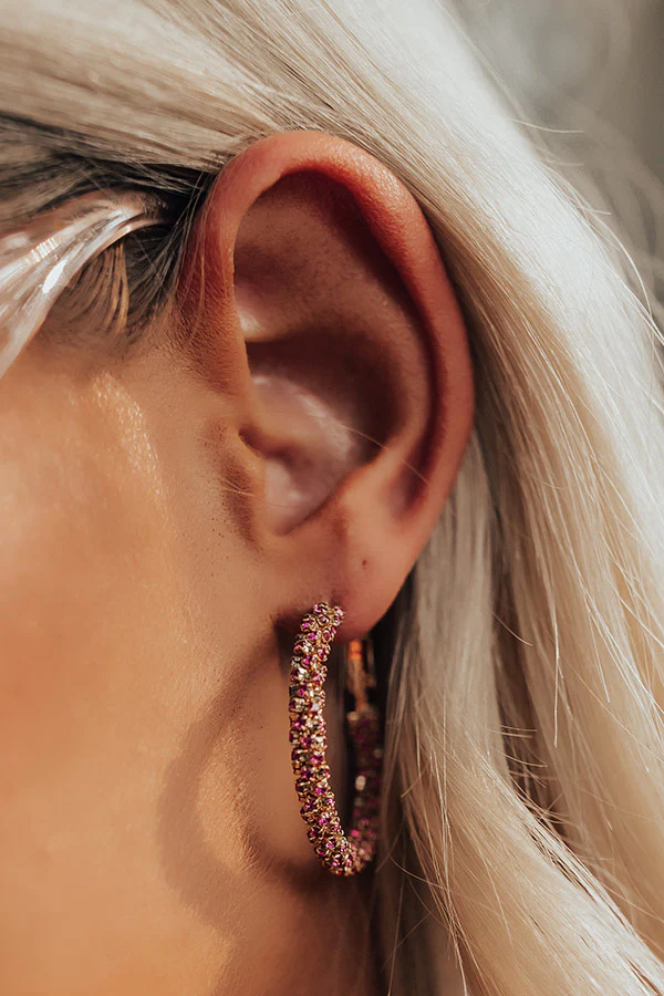 It's Giving Glamourous Hoop Earrings In Rose - Image 5