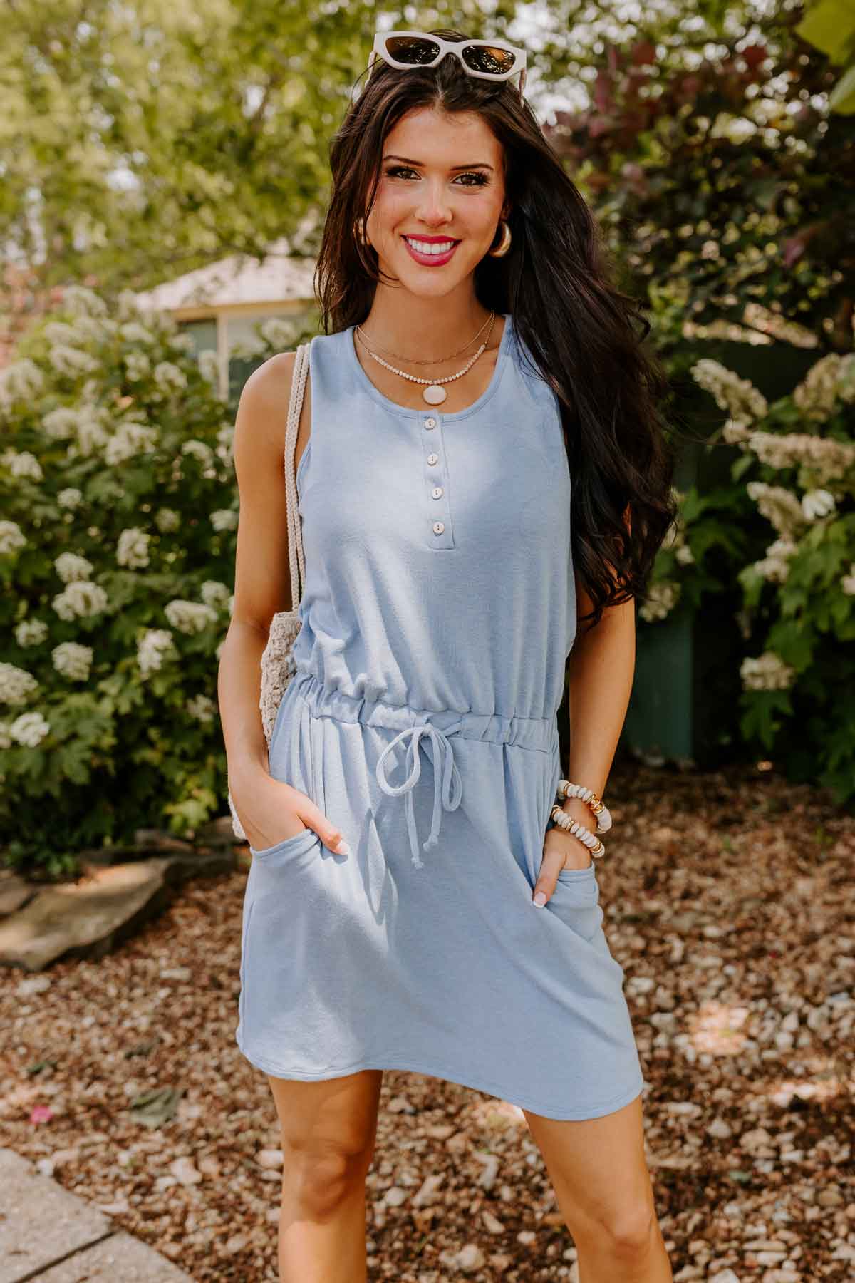 Ivy League Style Dress In Airy Blue - Image 8