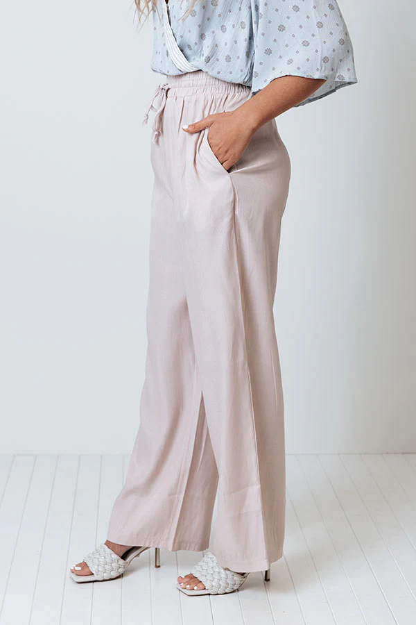 Joyful Evening High Waist Pants In Rose Quartz - Image 2