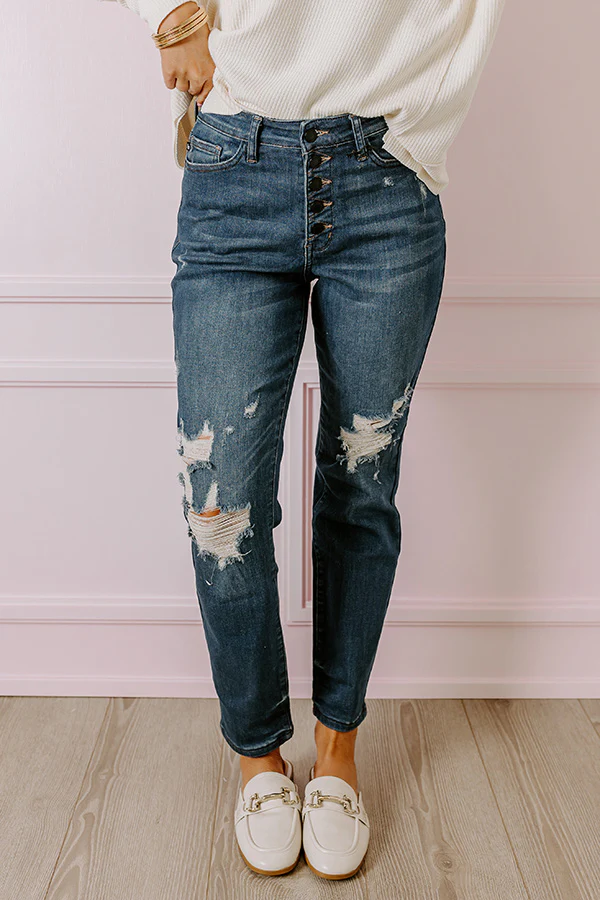 Judy Blue Mina High Waist Distressed Jean - Image 2