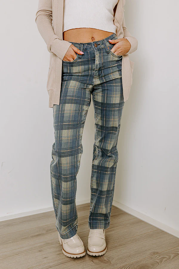 Judy Blue Salute High Waist Plaid Jeans - Image 3