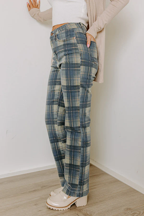 Judy Blue Salute High Waist Plaid Jeans - Image 4