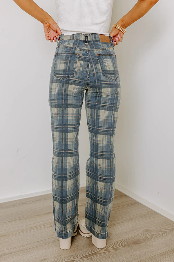 Judy Blue Salute High Waist Plaid Jeans - Image 5