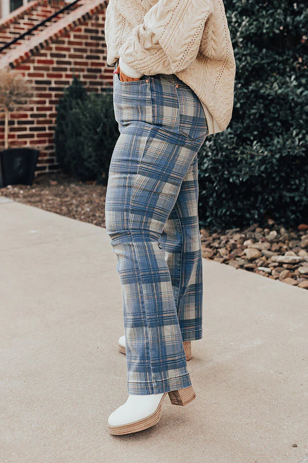 Judy Blue Salute High Waist Plaid Jeans Curves - Image 7