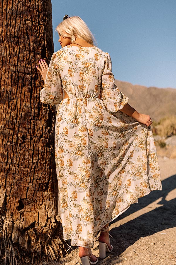 Just In Time Floral Cut Out Midi In Cream - Image 3
