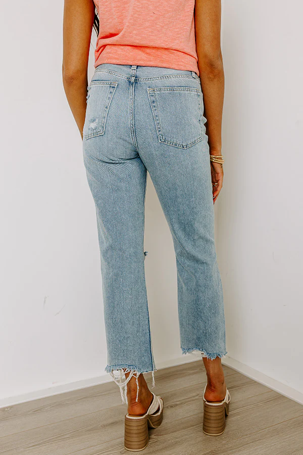 Just USA Kai High Waist Distressed Straight Leg Jean - Image 3