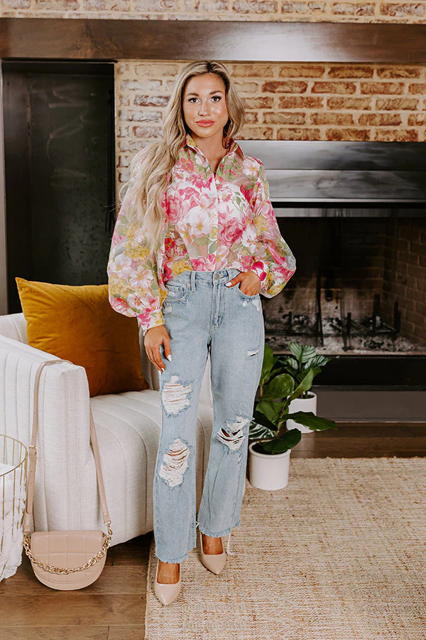 Just USA Kai High Waist Distressed Straight Leg Jean - Image 7