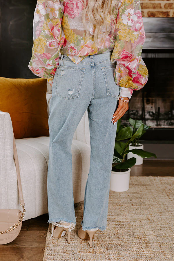 Just USA Kai High Waist Distressed Straight Leg Jean - Image 9