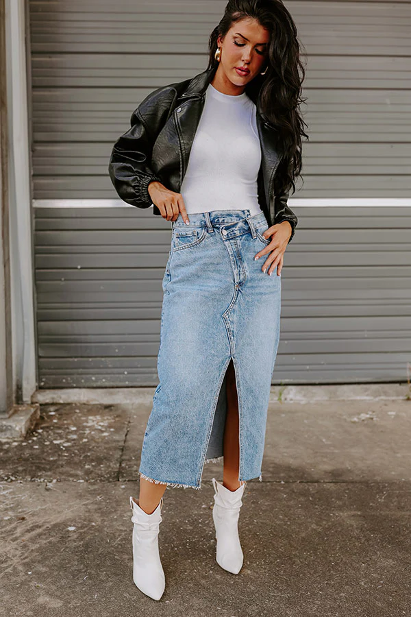 Just USA The Gillian Denim Midi Skirt - Image 4