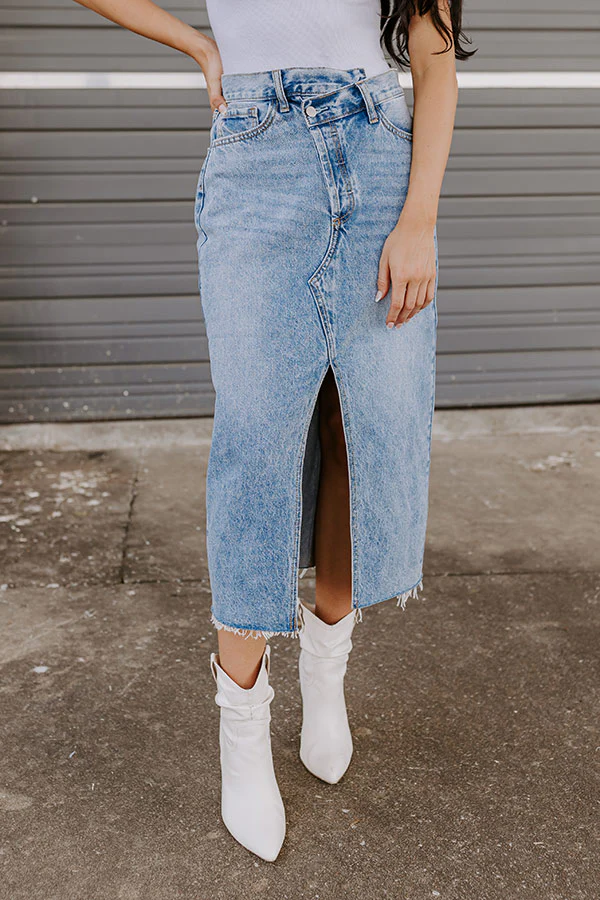 Just USA The Gillian Denim Midi Skirt - Image 5