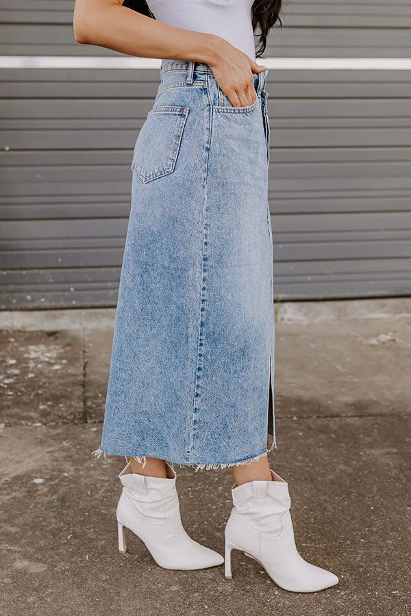 Just USA The Gillian Denim Midi Skirt - Image 6