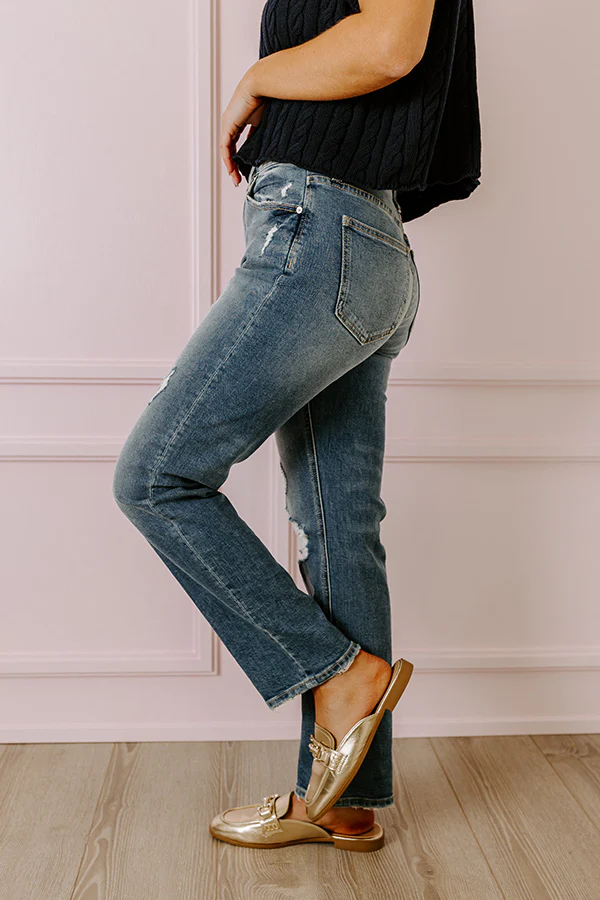 KanCan Reese High Waist Distressed Straight Leg Jean - Image 3