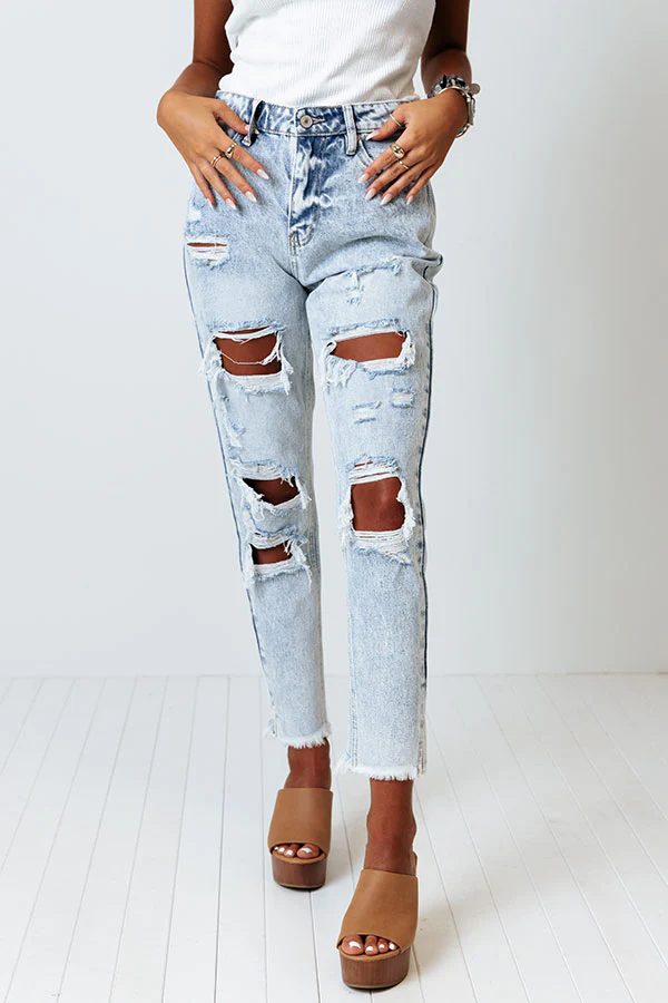 KanCan The Declan High Waist Mom Jean In Light Acid Wash - Image 7