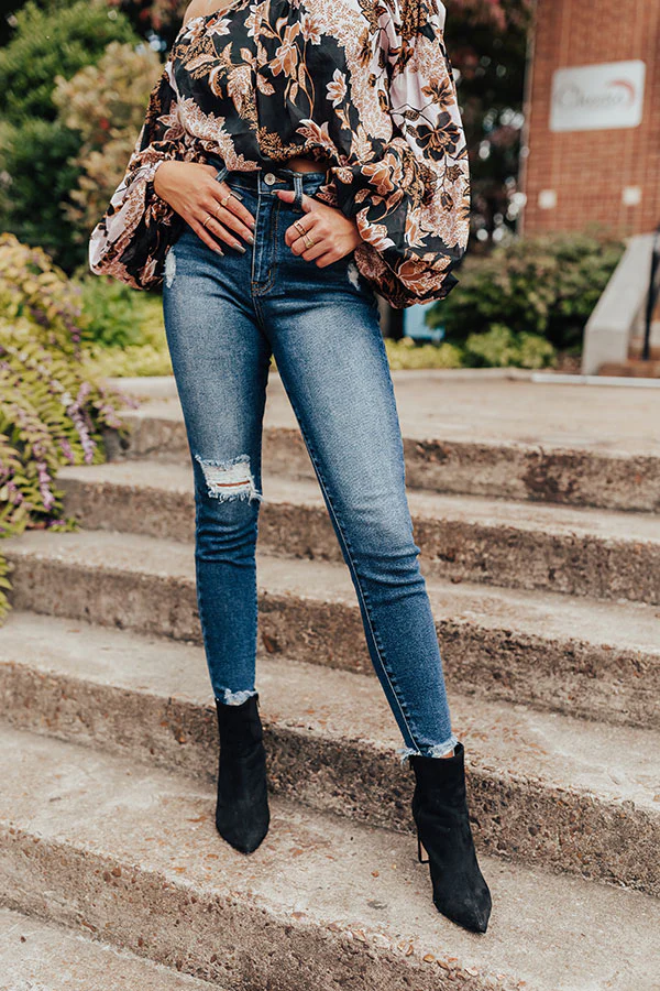 KanCan The Ella High Waist Distressed Ankle Skinny in Dark Wash - Image 6