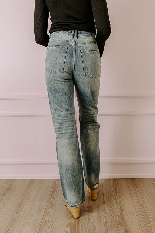 KanCan The Westman High Waist Distressed Flare in Medium Wash - Image 4