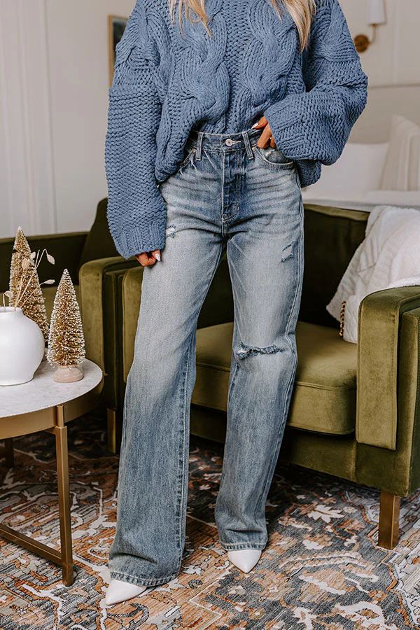 KanCan The Westman High Waist Distressed Flare in Medium Wash - Image 7