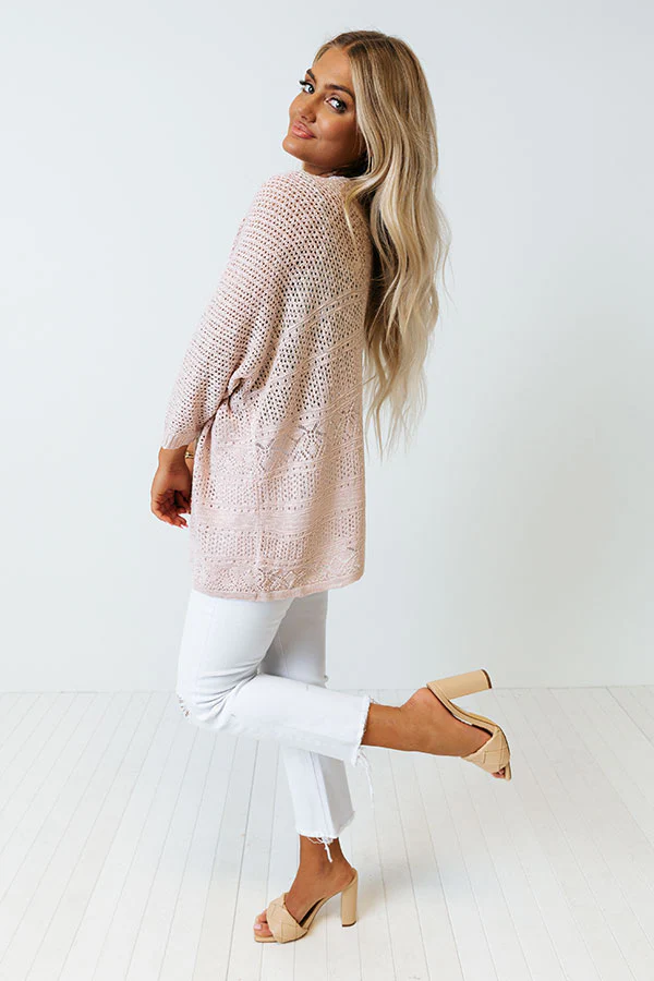 Keep At Bay Knit Cardigan In Blush - Image 4
