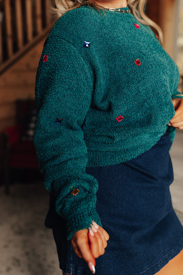Keeping It Cool Embellished Knit Sweater Curves - Image 7