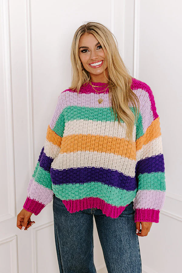 Latte Break Knit Sweater In Berry - Image 2