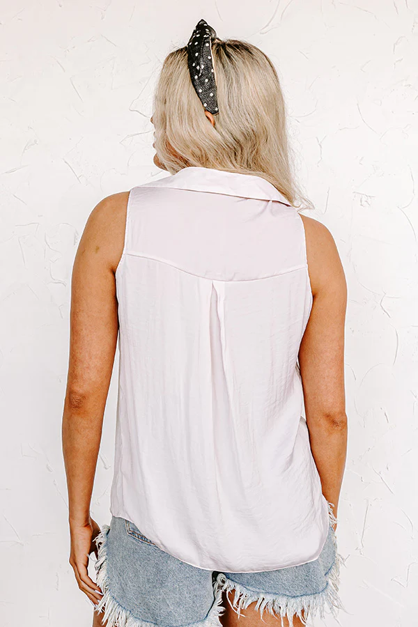 Lattes In Laguna Shift Top in Light Pink - Image 5