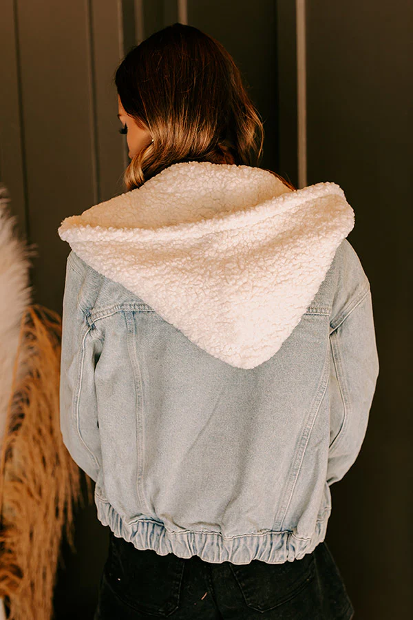 Layer Lover Sherpa Denim Jacket in Light Wash - Image 3