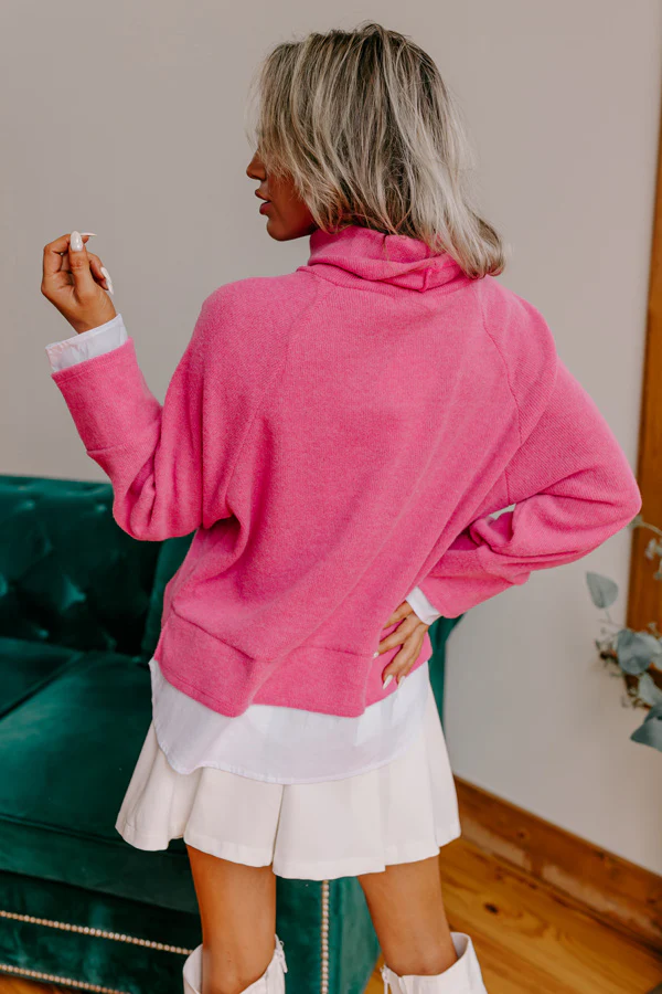 Leaf Lined Drive Sweater Top in Pink - Image 4